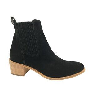 NEW Paul Green Sante Zip Bootie Womens 9 Suede Western Cowgirl Chic Simple Black